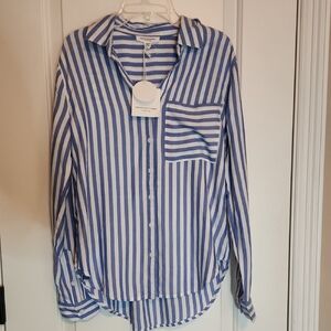 Beachlunchlounge Blue and White Striped Shirt